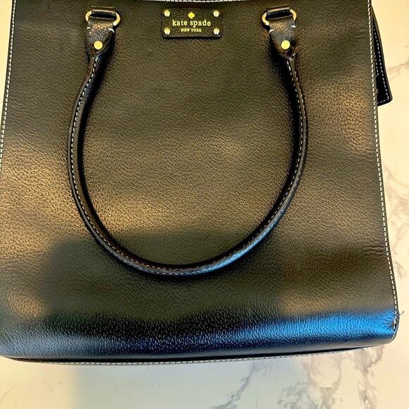 Kate Spade Large Black Pebbled Leather Tote Handbag Purse See Video - Picture 2 of 16